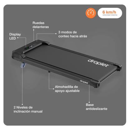 Caminadora Eléctrica Compacta w6 Droplet Control Remoto 1.5Hp