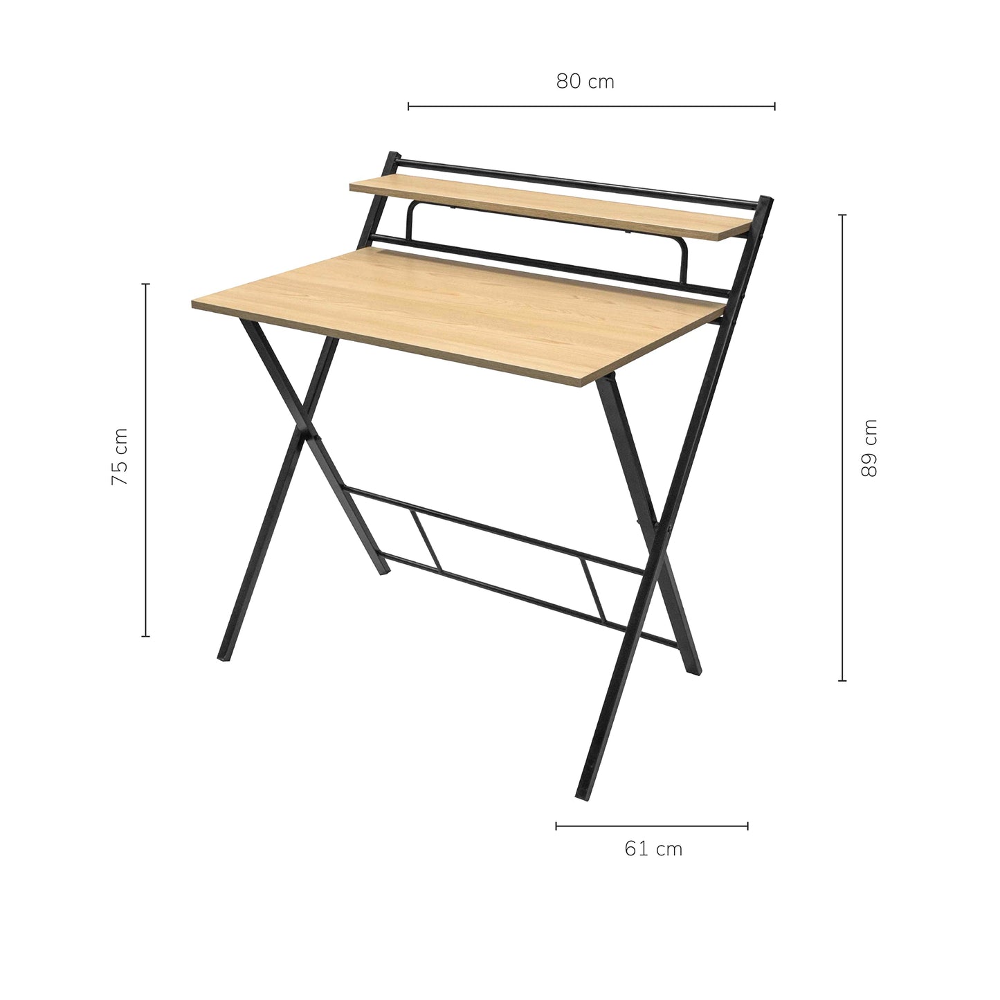 Escritorio Tripoli-N Plegable Negro
