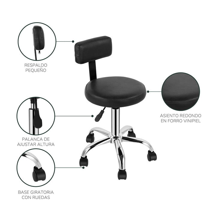 Camilla para Spa Facial Regulable con Silla Negra