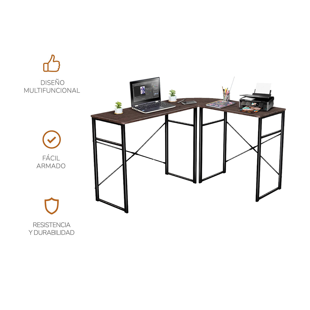 Escritorio Lima Minimalista con Forma de L Café