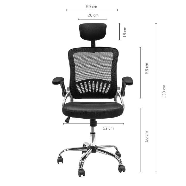 Silla de Oficina Megaplus con Cabecera Negra
