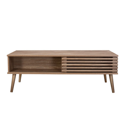 Mesa de Centro Retro con Estante Café