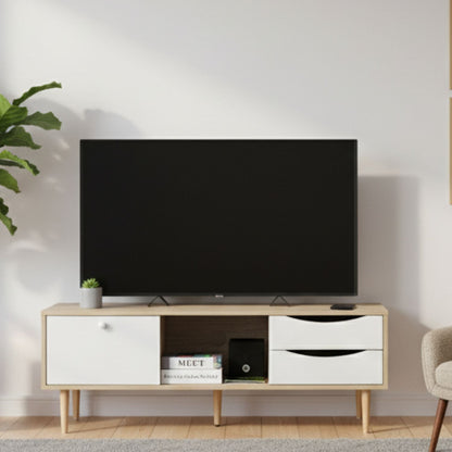 Mueble de TV Venice-B con Cajones Blanco y Beige