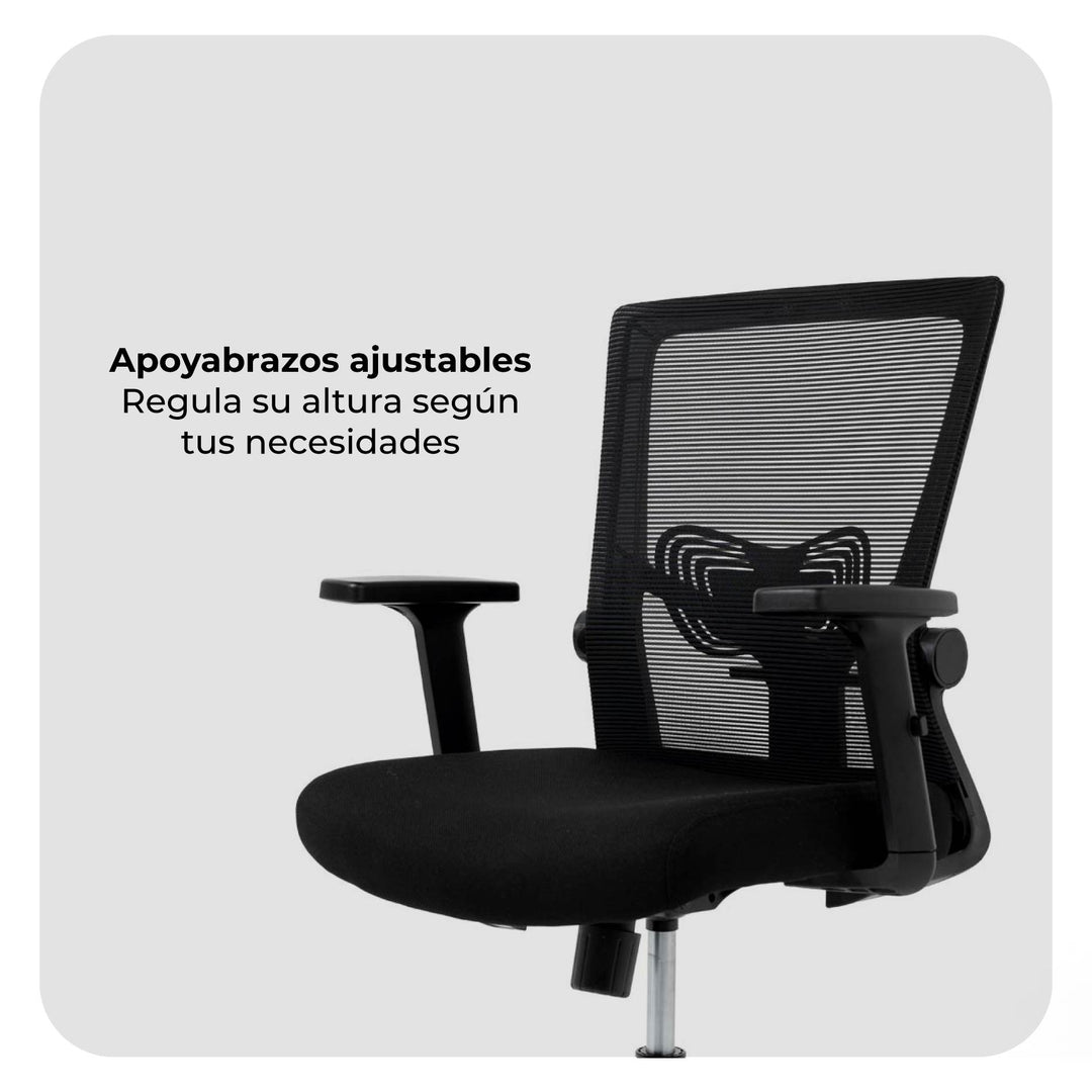Silla de Oficina Ergonómica Delphi Basculante Negra