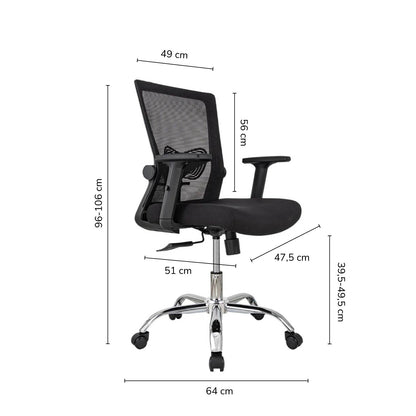 Combo Escritorio Escalonado + Silla de Oficina Delphi Negra