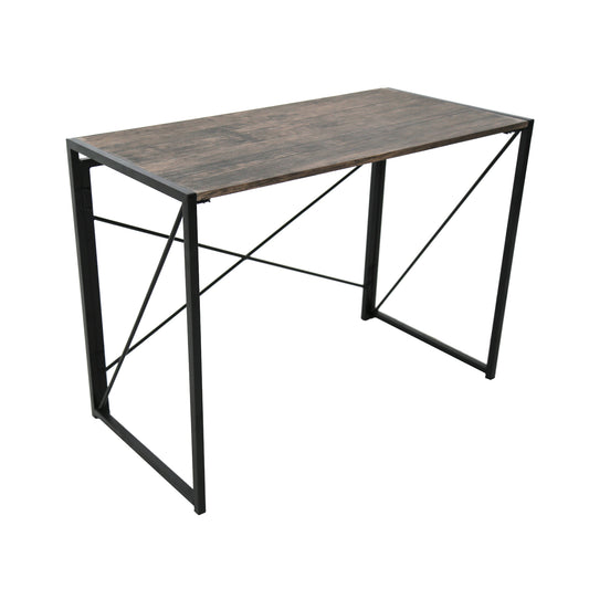 Escritorio Plegable de Melamina y Acero Café