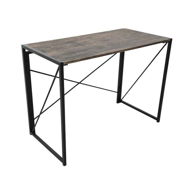 Escritorio Plegable de Melamina y Acero Café