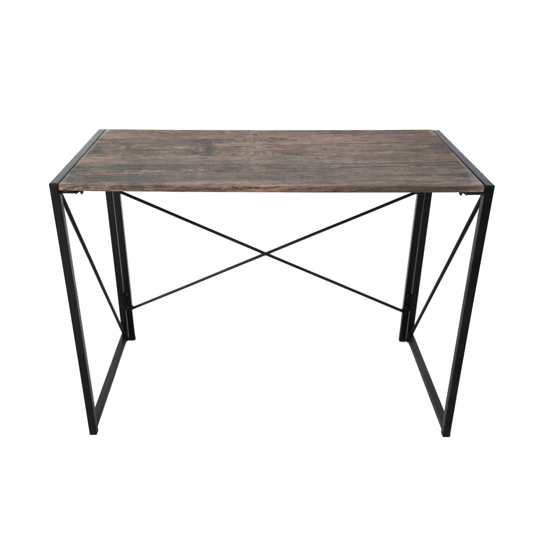 Escritorio Plegable de Melamina y Acero Café