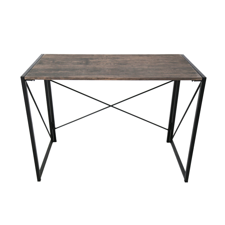 Escritorio Plegable de Melamina y Acero Café