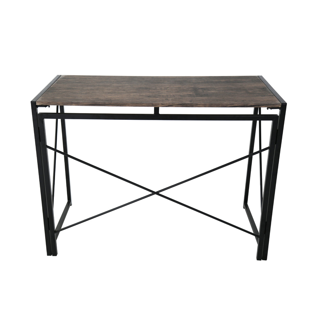 Escritorio Plegable de Melamina y Acero Café