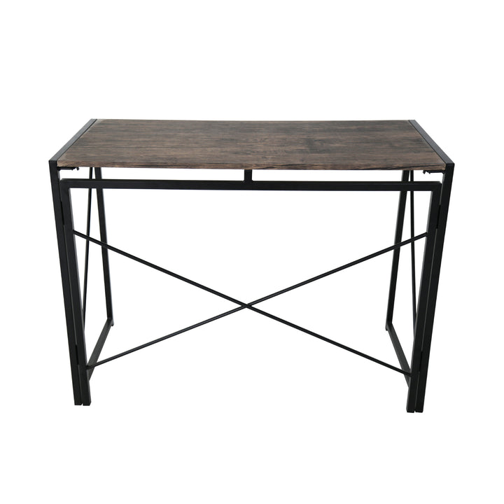 Escritorio Plegable de Melamina y Acero Café