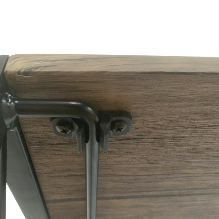 Escritorio Plegable de Melamina y Acero Café