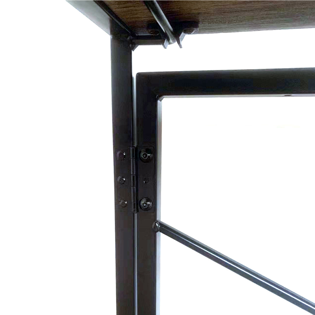 Escritorio Plegable de Melamina y Acero Café