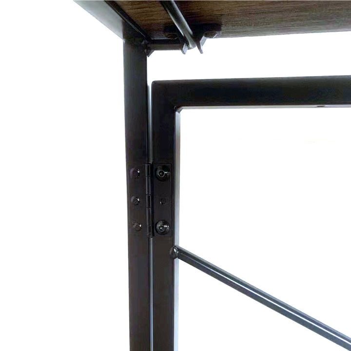 Escritorio Plegable de Melamina y Acero Café