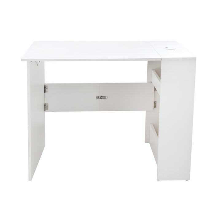 Escritorio Plegable de Melamina Blanco