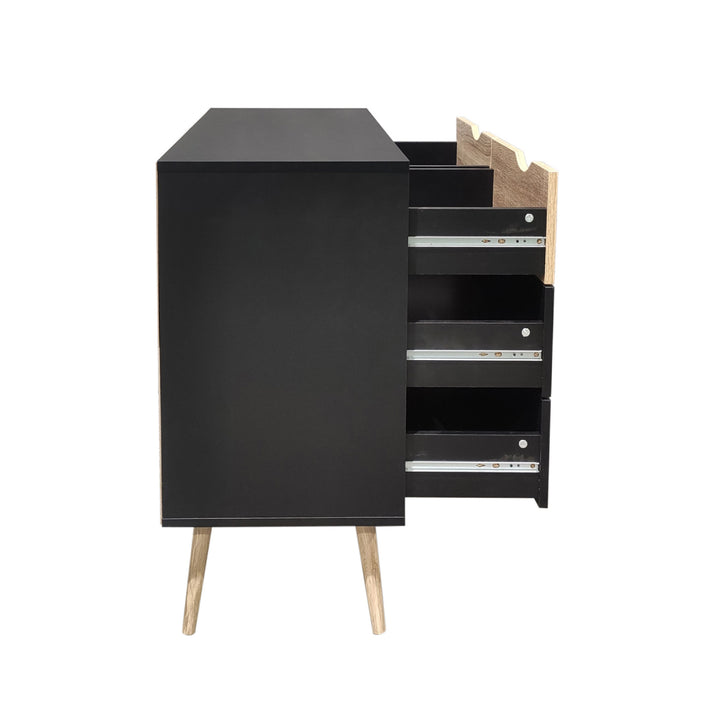 Combo Recámara Nórdica Black: 2 Burós + Cómoda