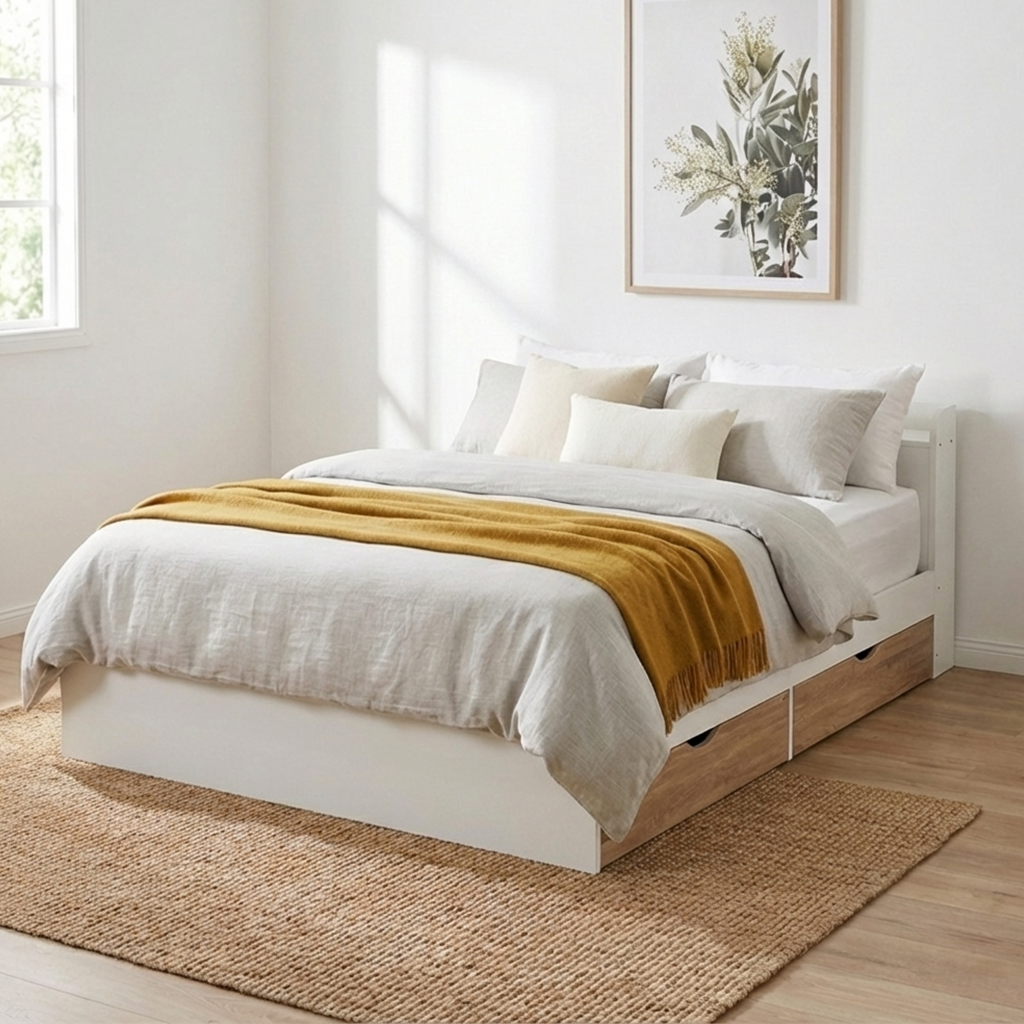 Cama Matrimonial Nórdica con Cajones