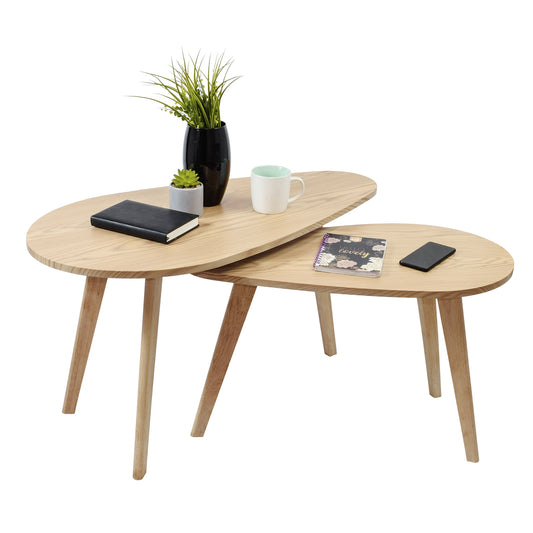 Set Mesas de Centro Aruba 2 Piezas Beige