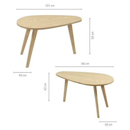 Set Mesas de Centro Aruba 2 Piezas Beige