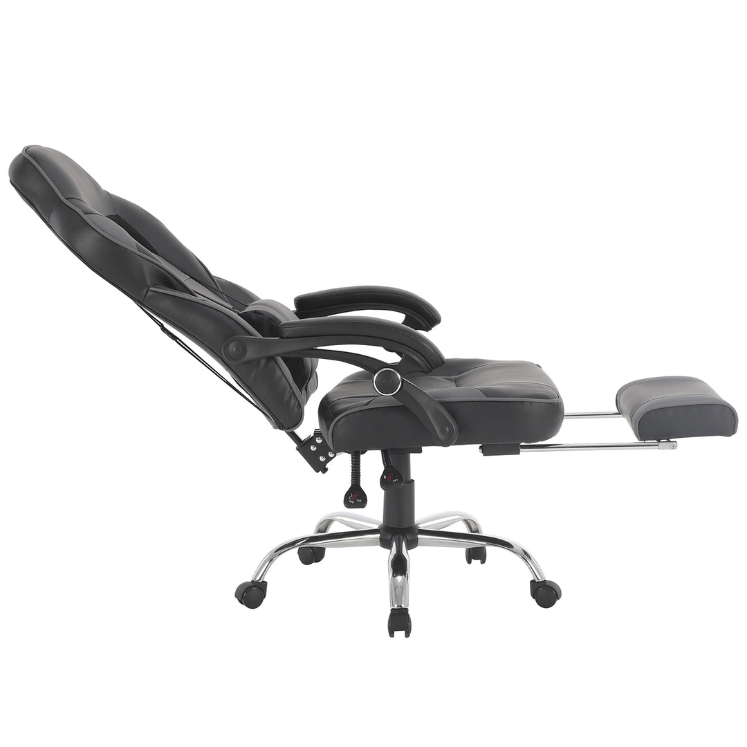 Silla Gamer Samus Reclinable con Descansapies Negra