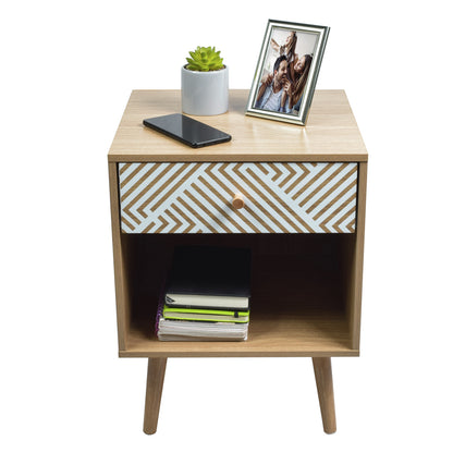 Buró Moon con Cajón y Entrepaño Beige y Blanco