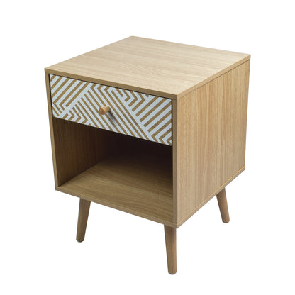 Buró Moon con Cajón y Entrepaño Beige y Blanco