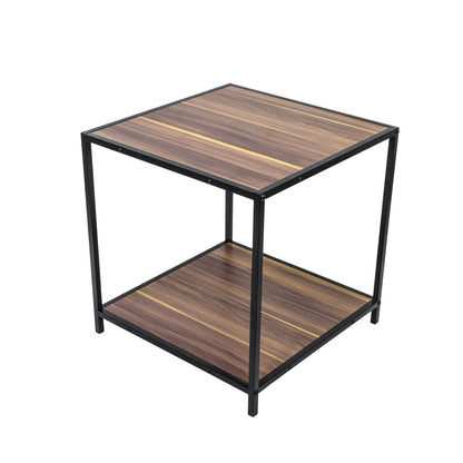 Mesa Auxiliar Latte Tipo Caoba Café y Negra