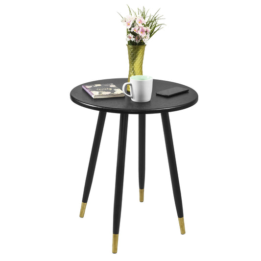 Mesa Auxiliar Bali Circular Estilo Minimalista Negra