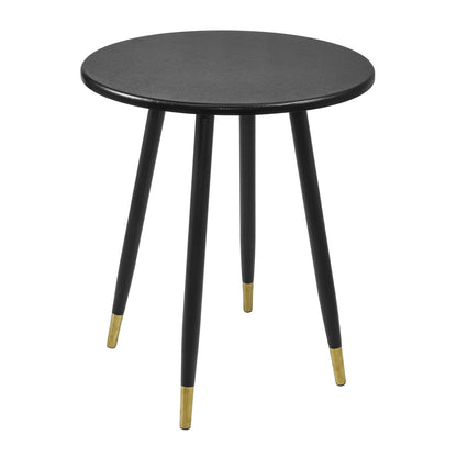 Mesa Auxiliar Bali Circular Estilo Minimalista Negra