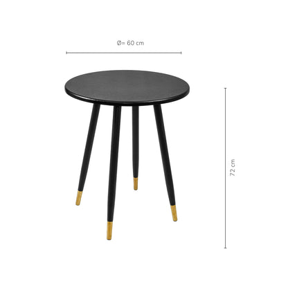 Mesa Auxiliar Bali Circular Estilo Minimalista Negra