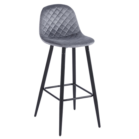 Set 2 Taburetes Altos Banco-Royal Acolchados Gris