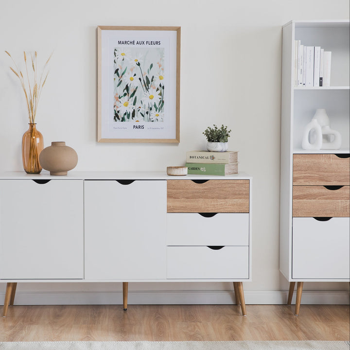 Combo Nórdico Credenza Bergen + Librero Gotemburgo