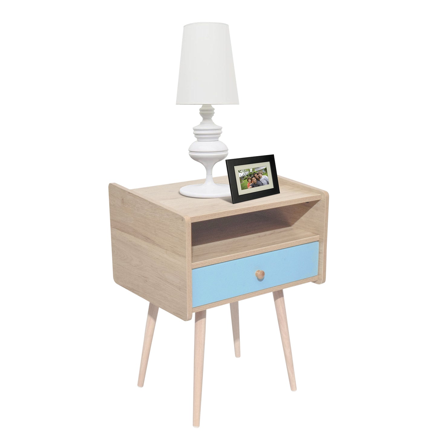Buró Cabin-Blue Estilo Vintage con Cajón Azul