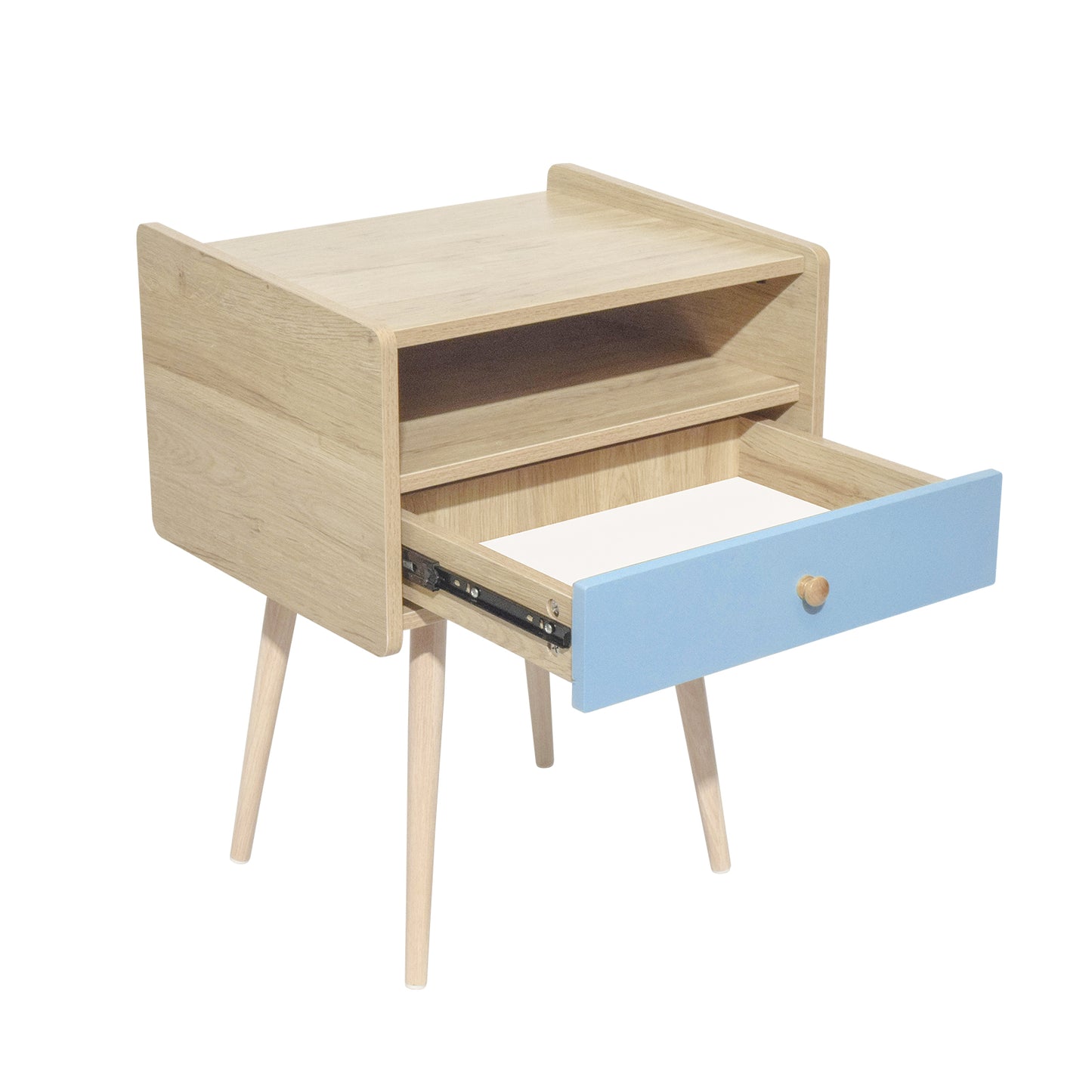 Buró Cabin-Blue Estilo Vintage con Cajón Azul