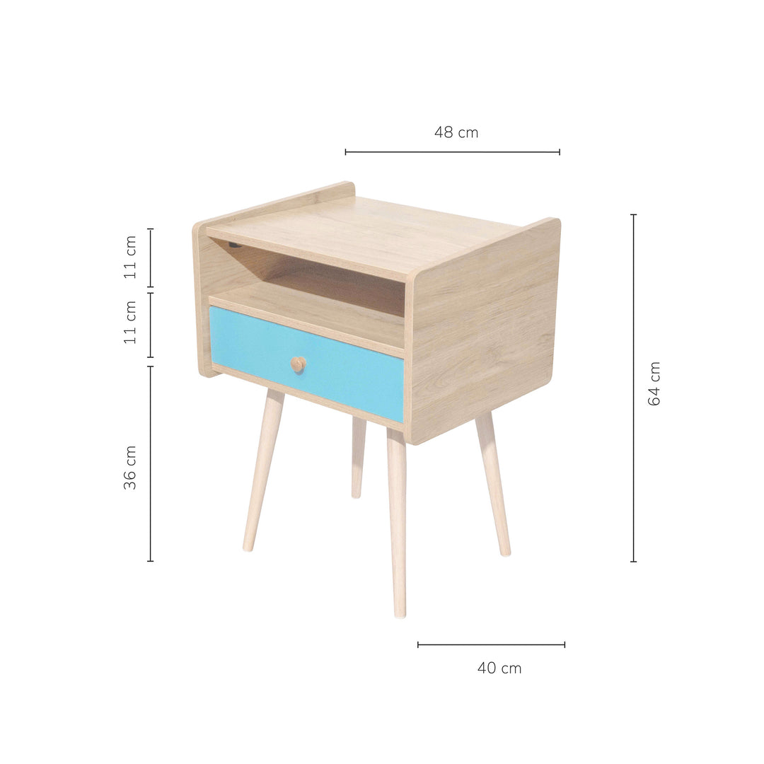 Buró Cabin-Blue Estilo Vintage con Cajón Azul