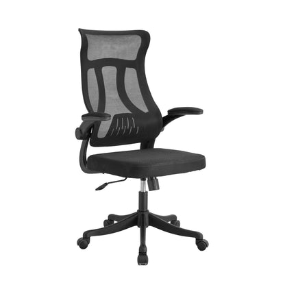 Silla Oficina Ergonómica Apoyabrazos Abatibles Negra