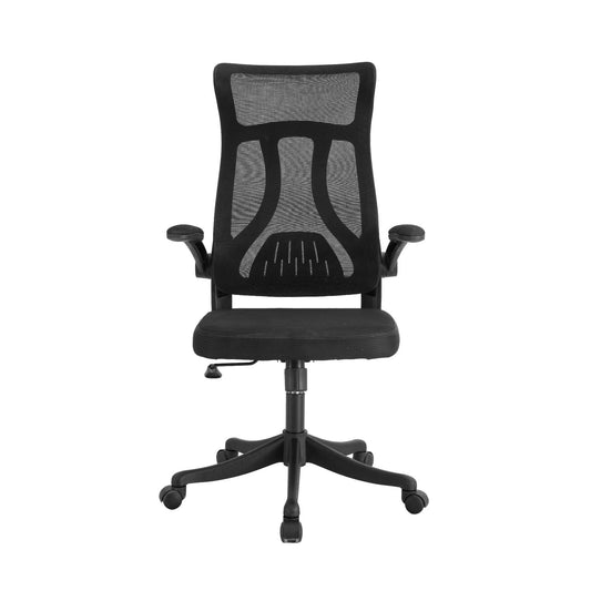 Silla Oficina Ergonómica Apoyabrazos Abatibles Negra