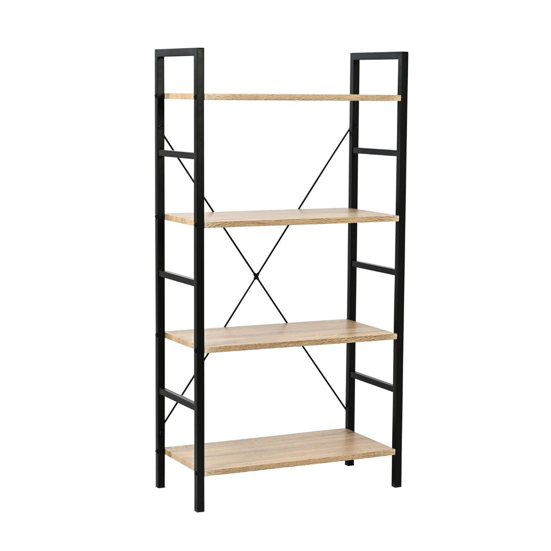 Librero Book1 Minimalista con 4 Estantes Café y Negro