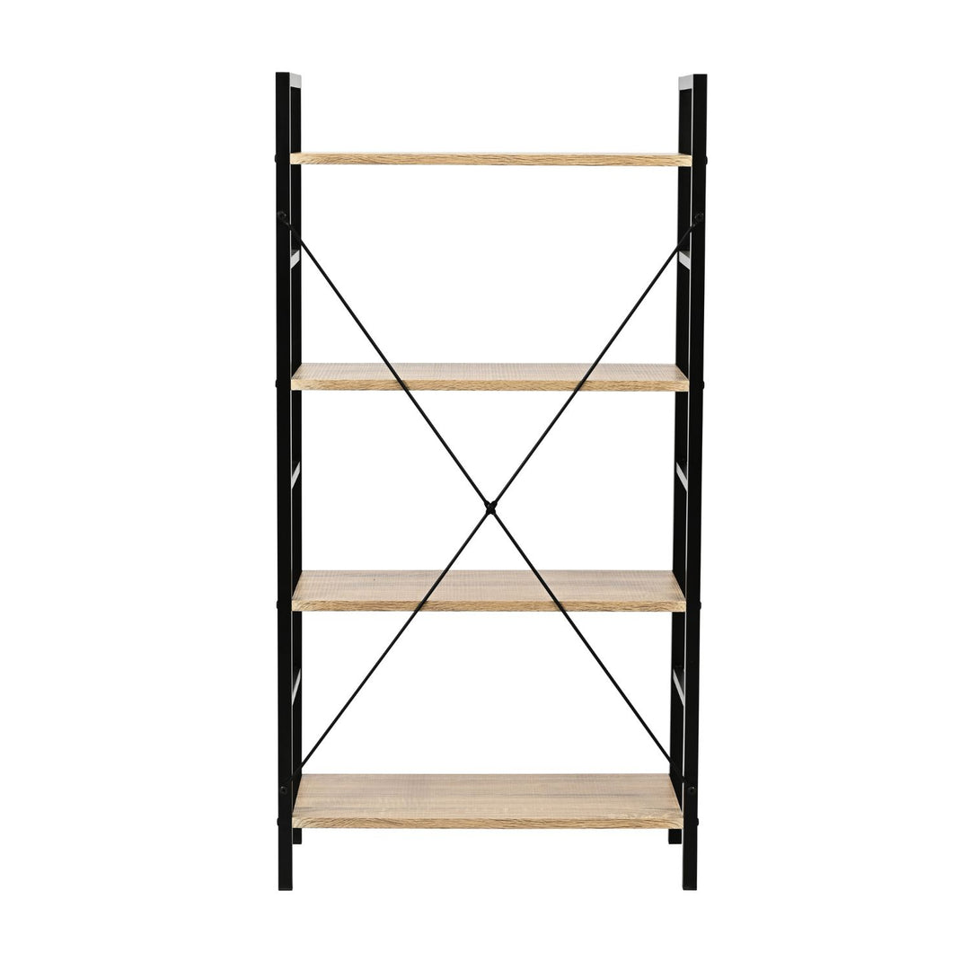 Librero Book1 Minimalista con 4 Estantes Café y Negro