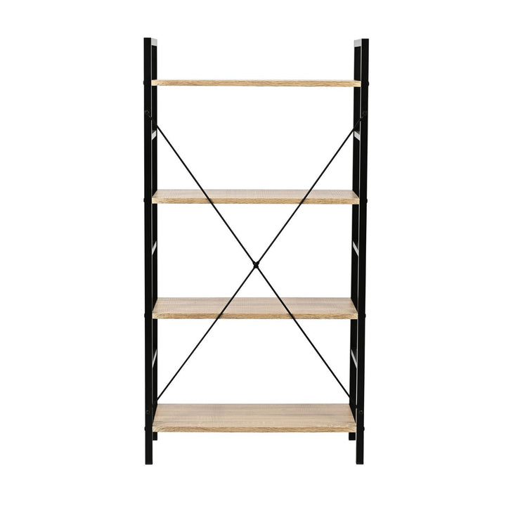 Librero Book1 Minimalista con 4 Estantes Café y Negro