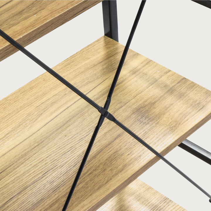 Librero Book1 Minimalista con 4 Estantes Café y Negro