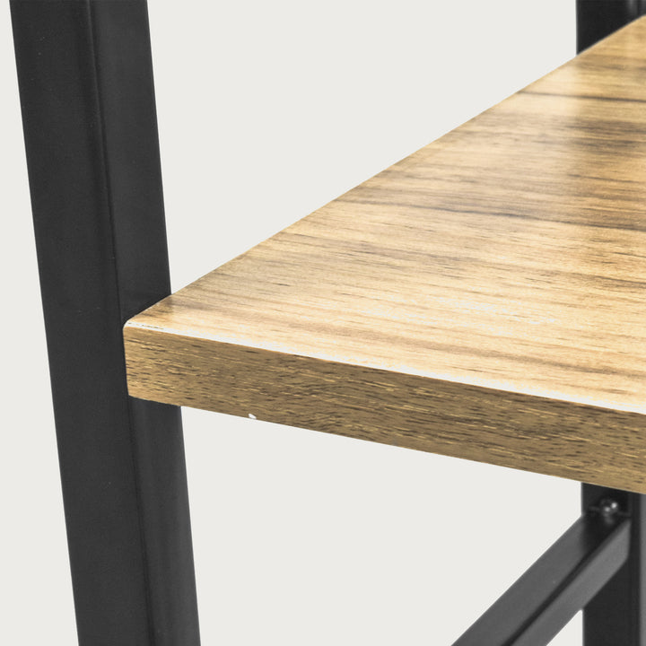 Librero Book1 Minimalista con 4 Estantes Café y Negro