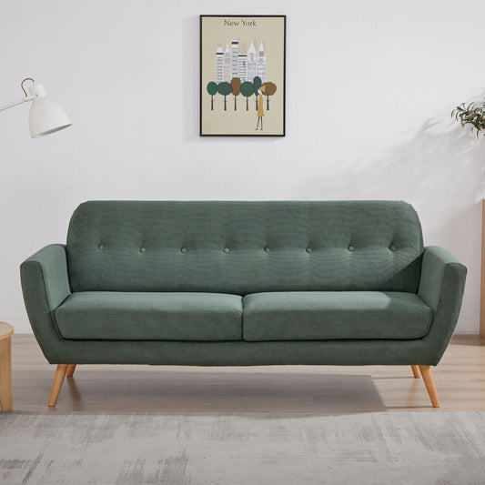 Sofá 3 Plazas Bracciano Respaldo Capitoné Verde