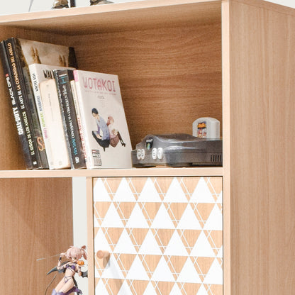 Librero Vertical Moderno Café y Blanco