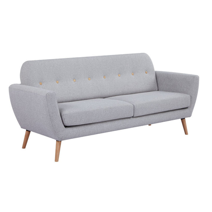 Sofá 3 Plazas Capena Respaldo Capitoné Gris