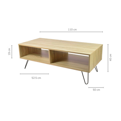 Mesa de Centro Cedro Minimalista Café