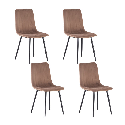 Set 4 Sillas de Sala Comedor Terciopelo Arena