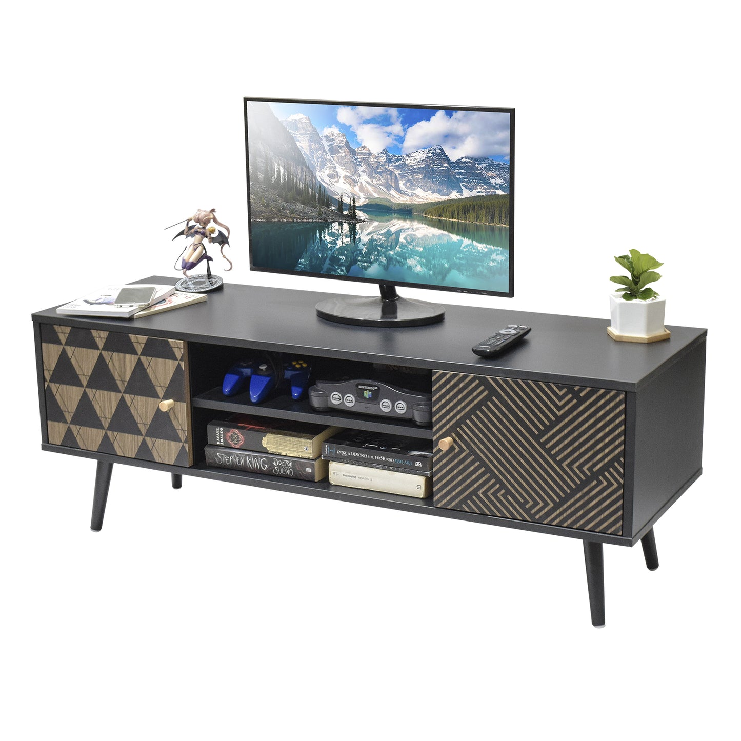 Mueble de TV Corintio-N Estilo Vintage Negro