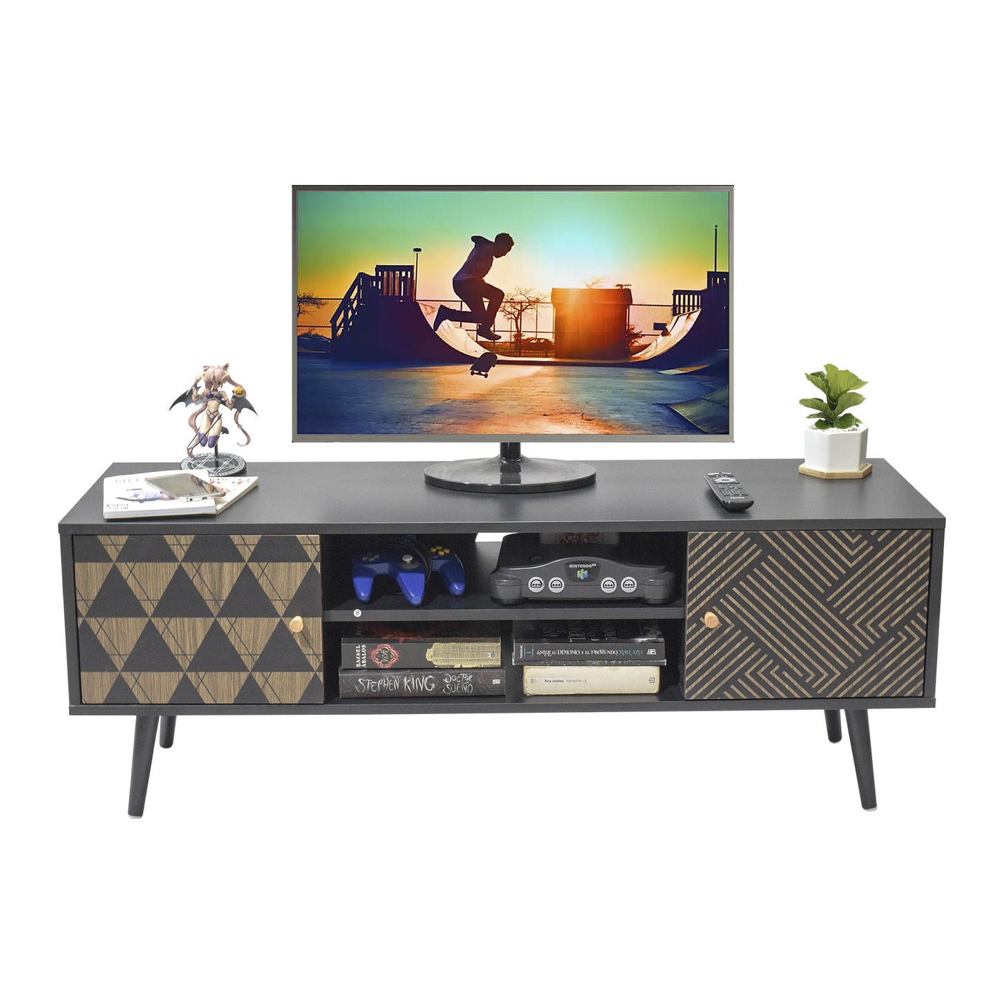 Mueble de TV Corintio-N Estilo Vintage Negro