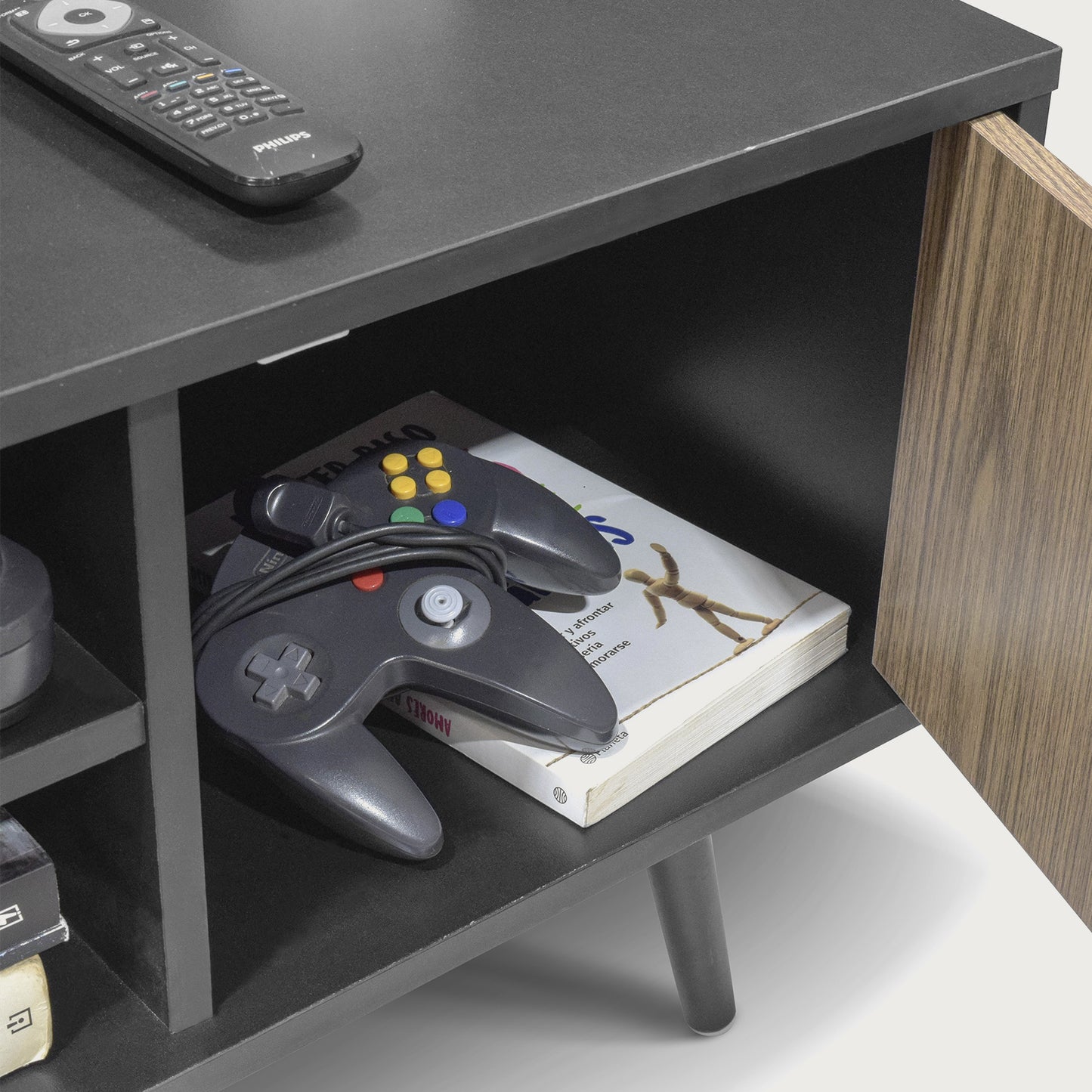 Mueble de TV Corintio-N Estilo Vintage Negro